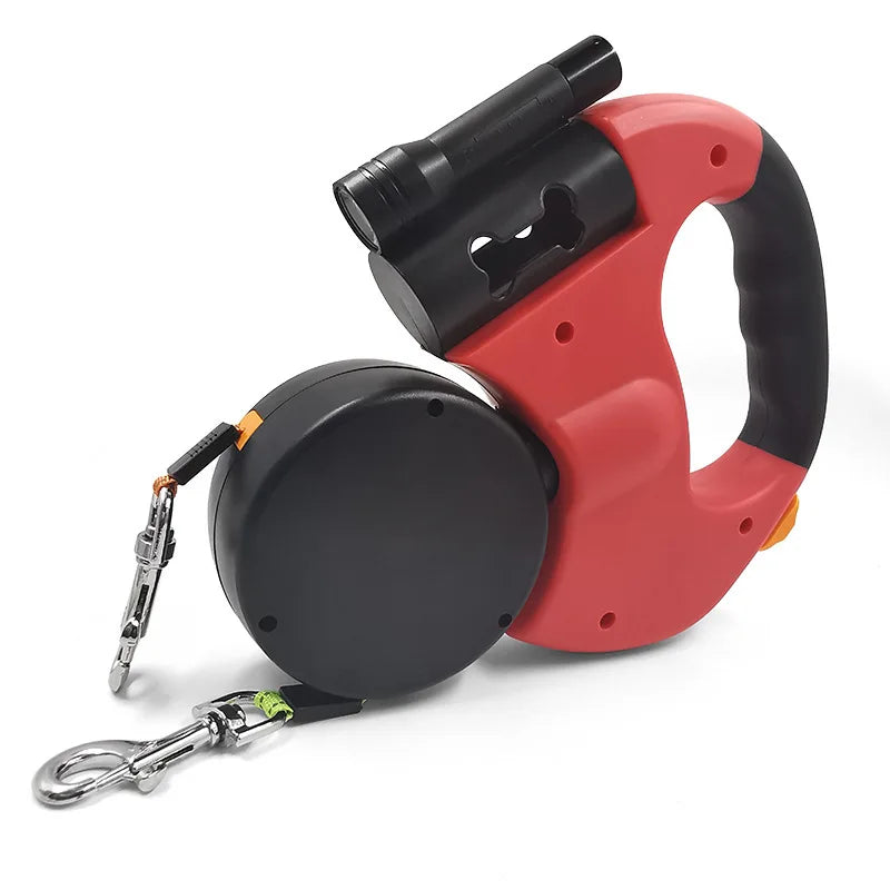 3M Double Retractable Dog Leash 🐶🐶✨ No-Tangle 360° Swivel + LED Light