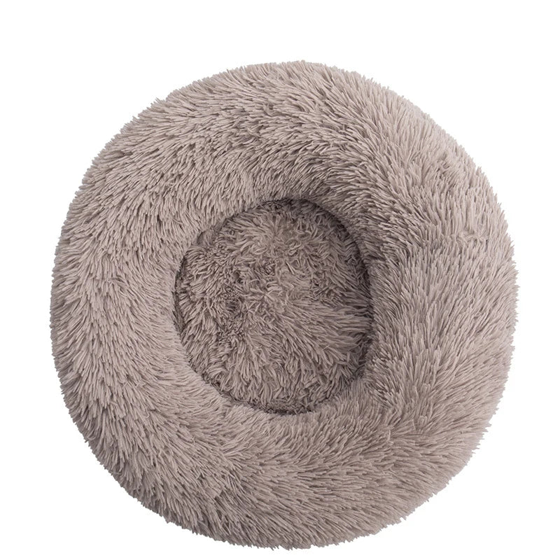 Round Plush Dog Bed 🐶✨ Ultra-Soft Warm Sleeping Nest