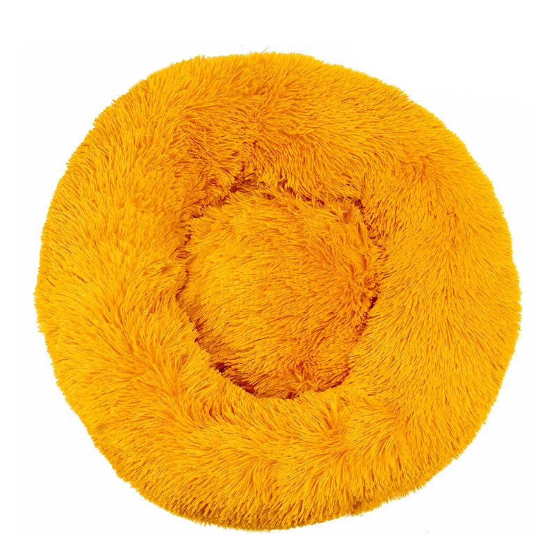Round Plush Dog Bed 🐶✨ Ultra-Soft Warm Sleeping Nest