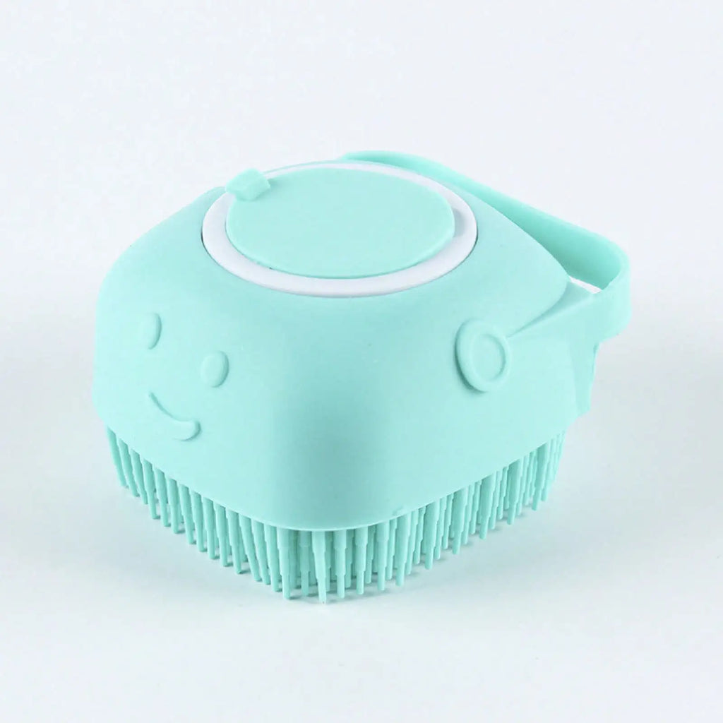 Silicone Dog Bath Brush 🛁🐶 Massage & Shampoo-Dispensing Grooming Tool