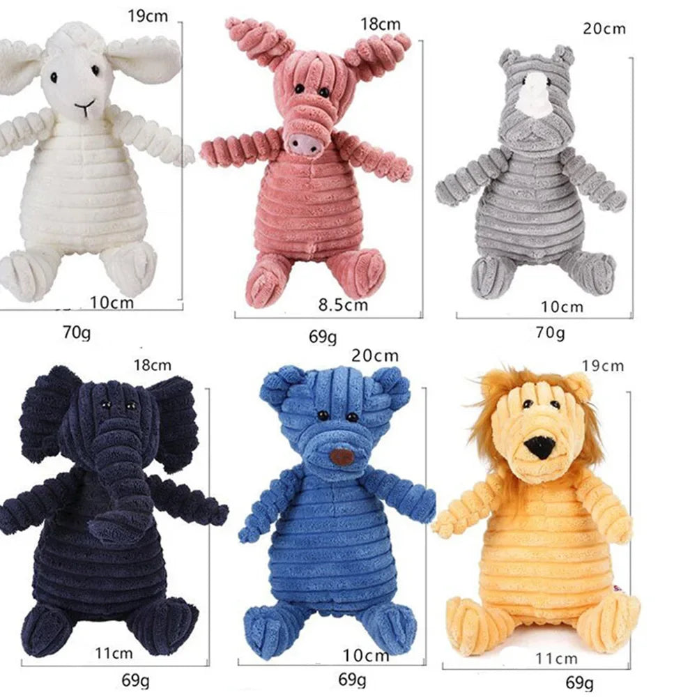 Plush Squeaky Dog Toy 🧸🐶 Durable Bite-Resistant Corduroy Toy