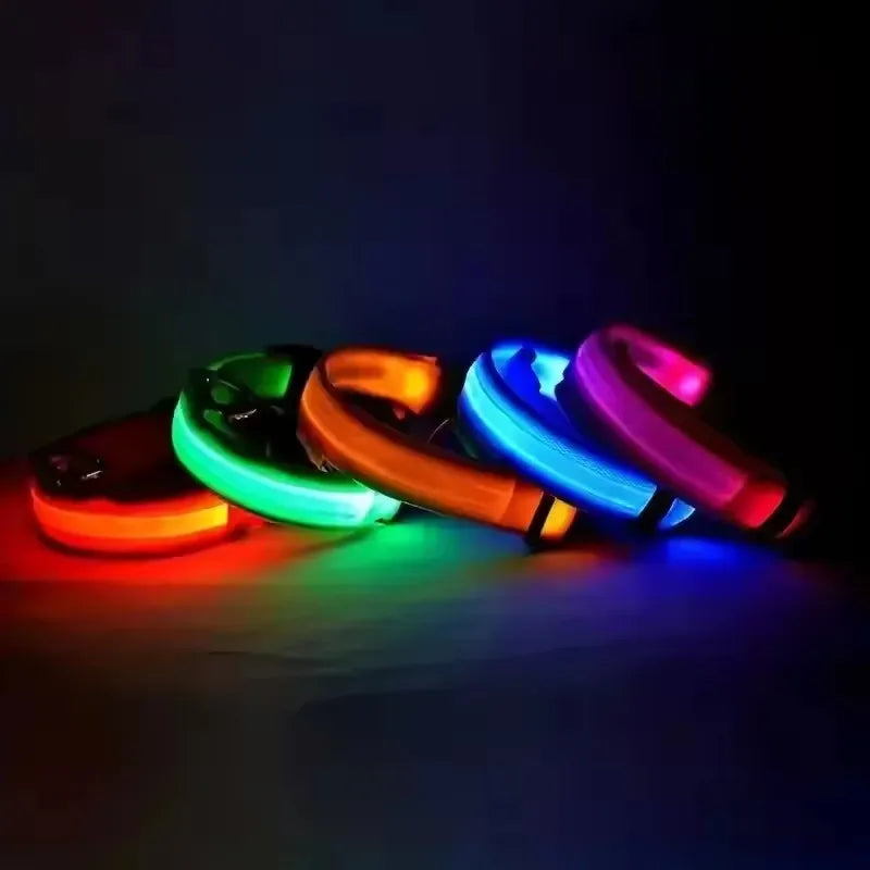 LED Glow-in-the-Dark Dog Collar 💡🐶 Night Safety Flash Collar (Battery Version)