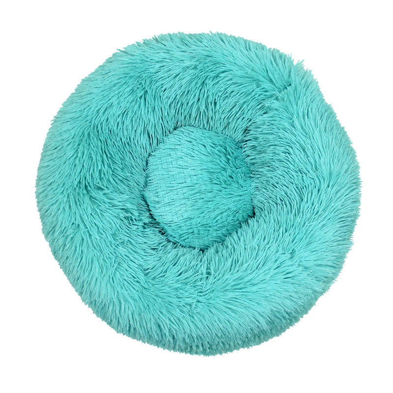 Round Plush Dog Bed 🐶✨ Ultra-Soft Warm Sleeping Nest