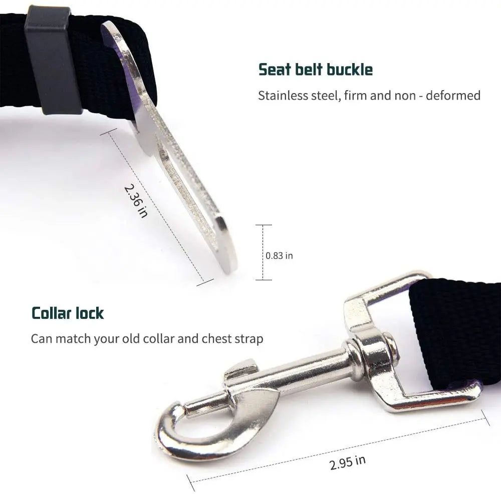 Adjustable Dog Car Seat Belt 🚗🐶 Safety Harness Clip for Travel
