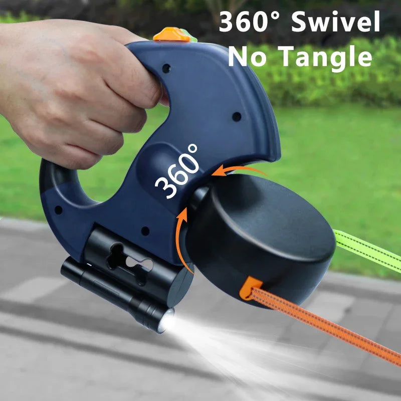 3M Double Retractable Dog Leash 🐶🐶✨ No-Tangle 360° Swivel + LED Light