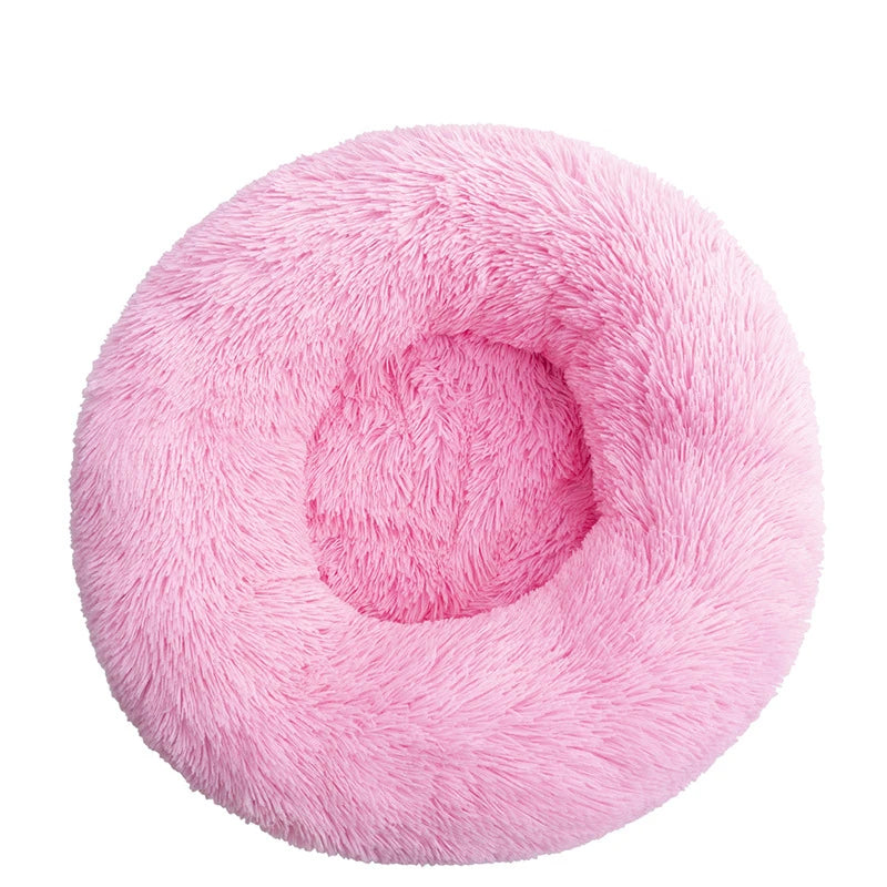 Round Plush Dog Bed 🐶✨ Ultra-Soft Warm Sleeping Nest