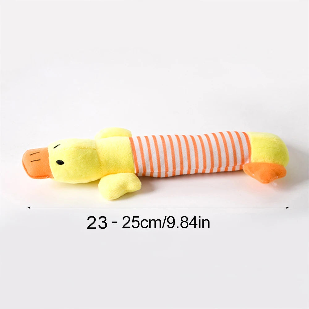 Plush Duck Squeaky Dog Toy 🦆🐶 Soft Chew Rope Toy for Fun & Cleaning