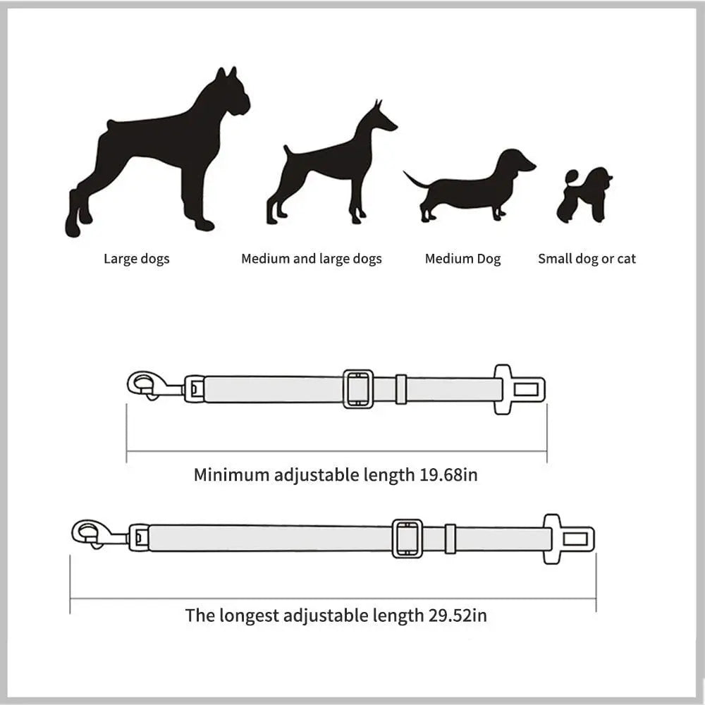 Adjustable Dog Car Seat Belt 🚗🐶 Safety Harness Clip for Travel