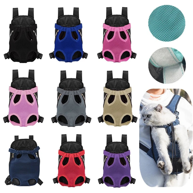 Breathable Double-Shoulder Pet Carrier Backpack 🎒🐶 Mesh Travel Bag for Small Dogs & Cats