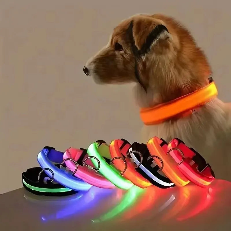 LED Glow-in-the-Dark Dog Collar 💡🐶 Night Safety Flash Collar (Battery Version)