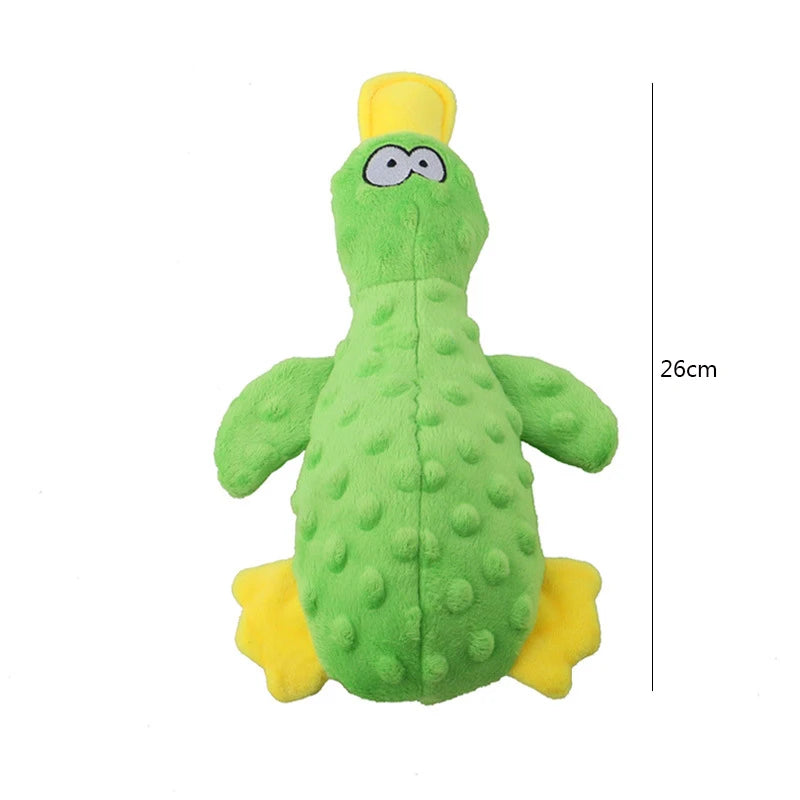 Plush Duck Squeaky Dog Toy 🦆🐶 Soft Chew Rope Toy for Fun & Cleaning