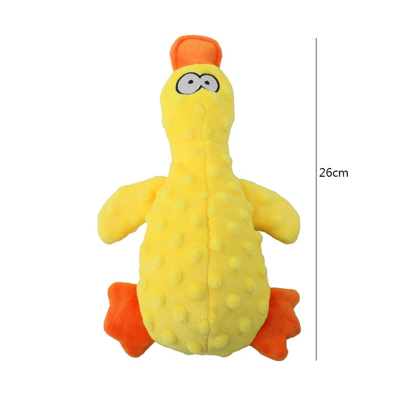 Plush Duck Squeaky Dog Toy 🦆🐶 Soft Chew Rope Toy for Fun & Cleaning