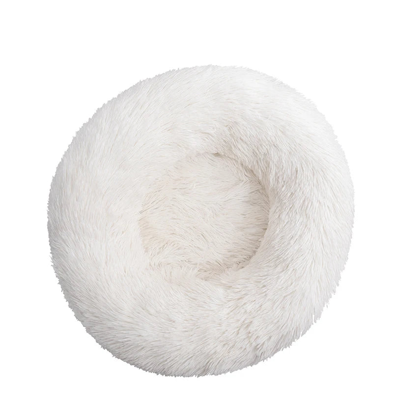 Round Plush Dog Bed 🐶✨ Ultra-Soft Warm Sleeping Nest