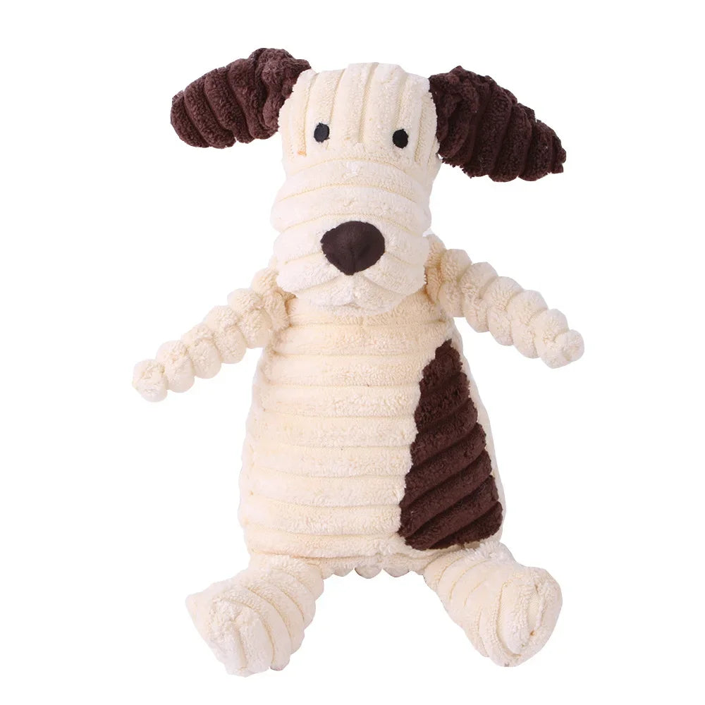 Plush Squeaky Dog Toy 🧸🐶 Durable Bite-Resistant Corduroy Toy