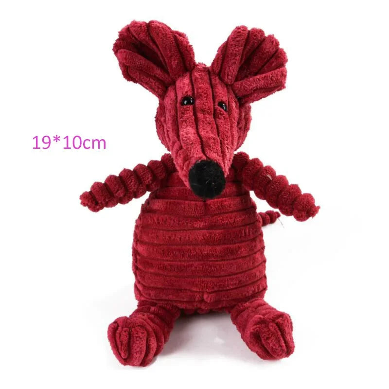 Plush Squeaky Dog Toy 🧸🐶 Durable Bite-Resistant Corduroy Toy