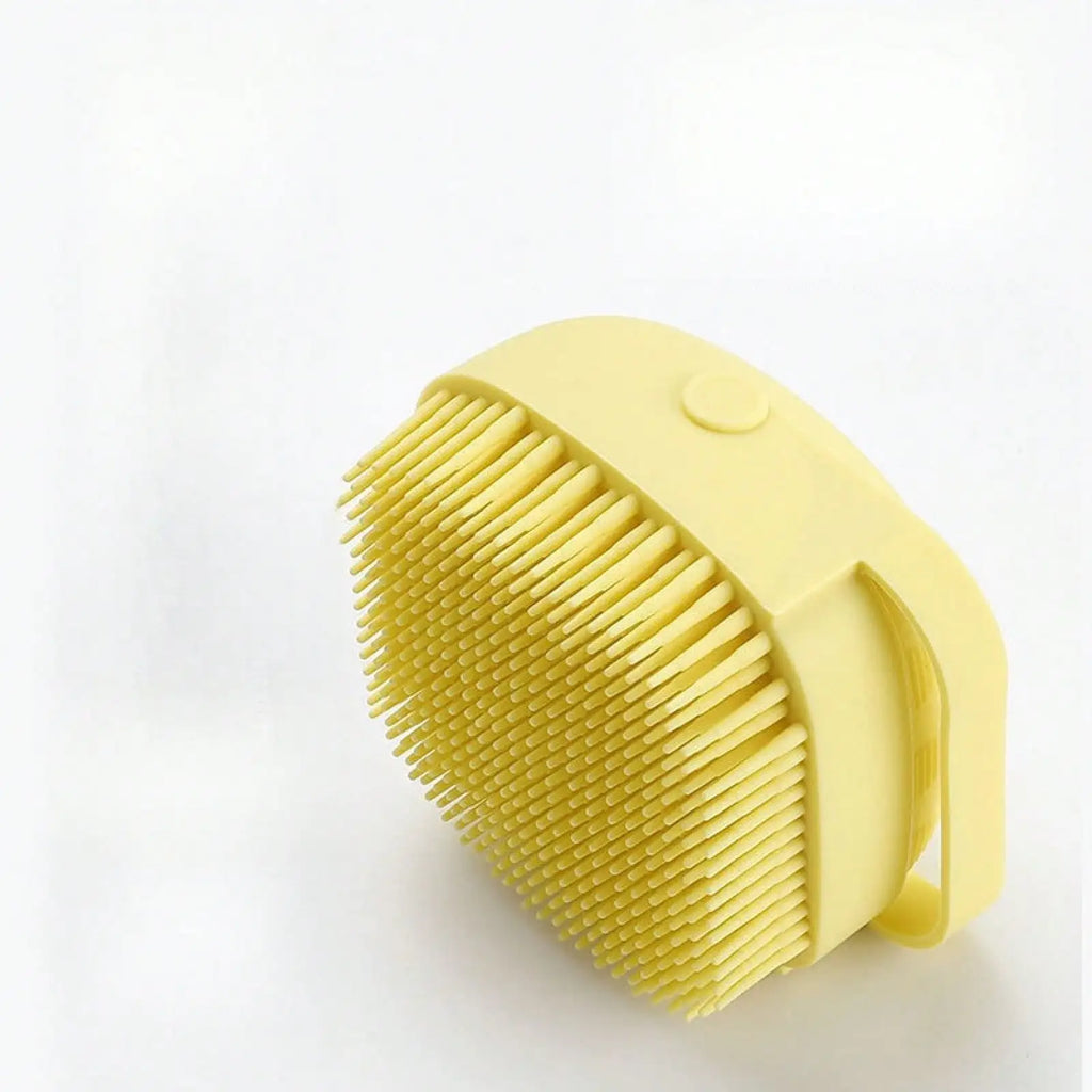Silicone Dog Bath Brush 🛁🐶 Massage & Shampoo-Dispensing Grooming Tool
