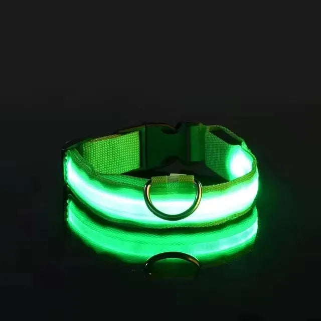 LED Glow-in-the-Dark Dog Collar 💡🐶 Night Safety Flash Collar (Battery Version)