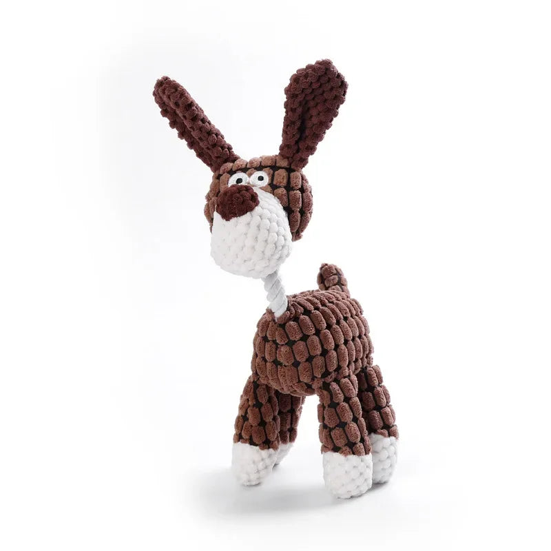 Plush Squeaky Dog Toy 🧸🐶 Durable Bite-Resistant Corduroy Toy