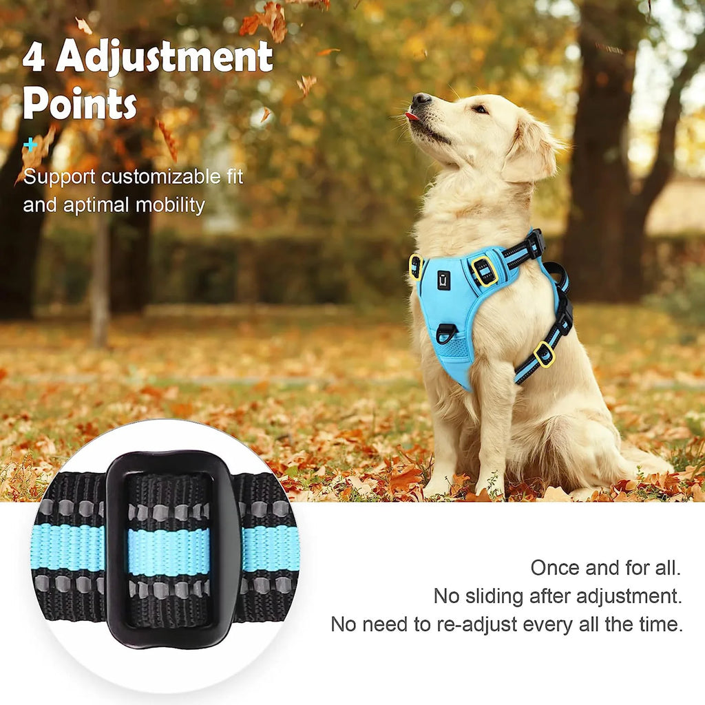 No-Pull Adjustable Dog Harness 🐶✨ Soft Padded Vest With Control Handle