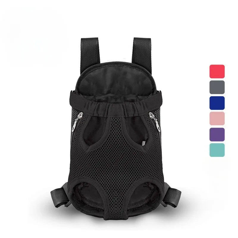 Breathable Double-Shoulder Pet Carrier Backpack 🎒🐶 Mesh Travel Bag for Small Dogs & Cats
