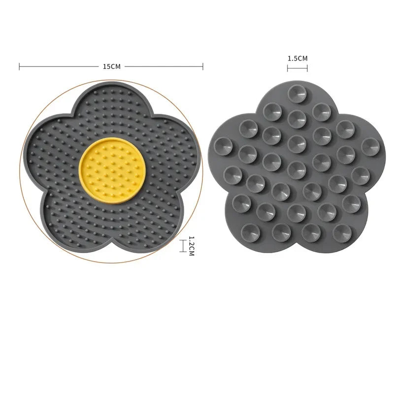 Sunflower Licking Mat 🌻🐾 Anti-Slip Slow-Feeder Pad