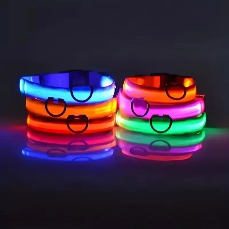 LED Glow-in-the-Dark Dog Collar 💡🐶 Night Safety Flash Collar (Battery Version)