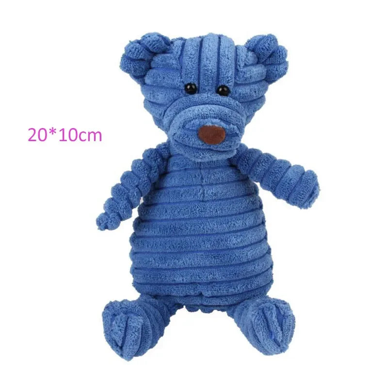 Plush Squeaky Dog Toy 🧸🐶 Durable Bite-Resistant Corduroy Toy