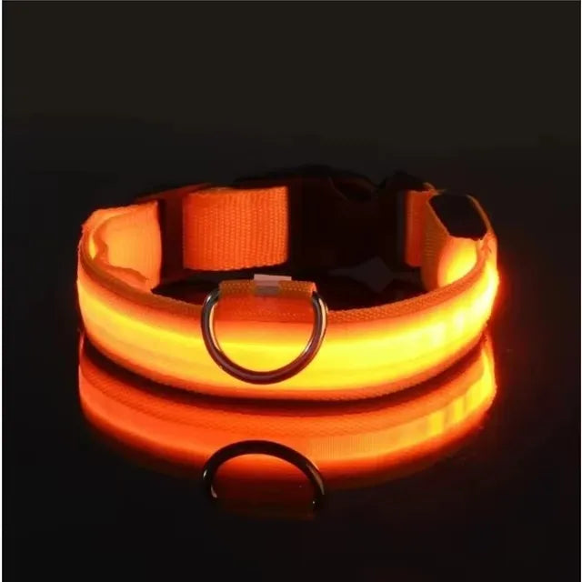LED Glow-in-the-Dark Dog Collar 💡🐶 Night Safety Flash Collar (Battery Version)