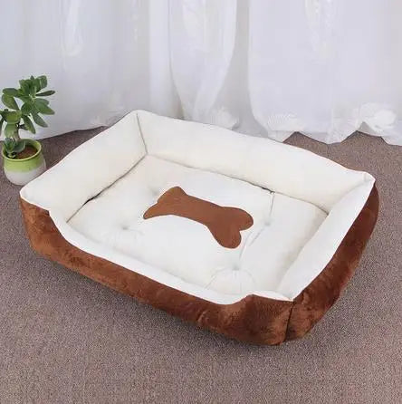 Warm Candy-Colored Dog Bed 🛏️🐶 Soft Square Pet House for Small–Large Dogs