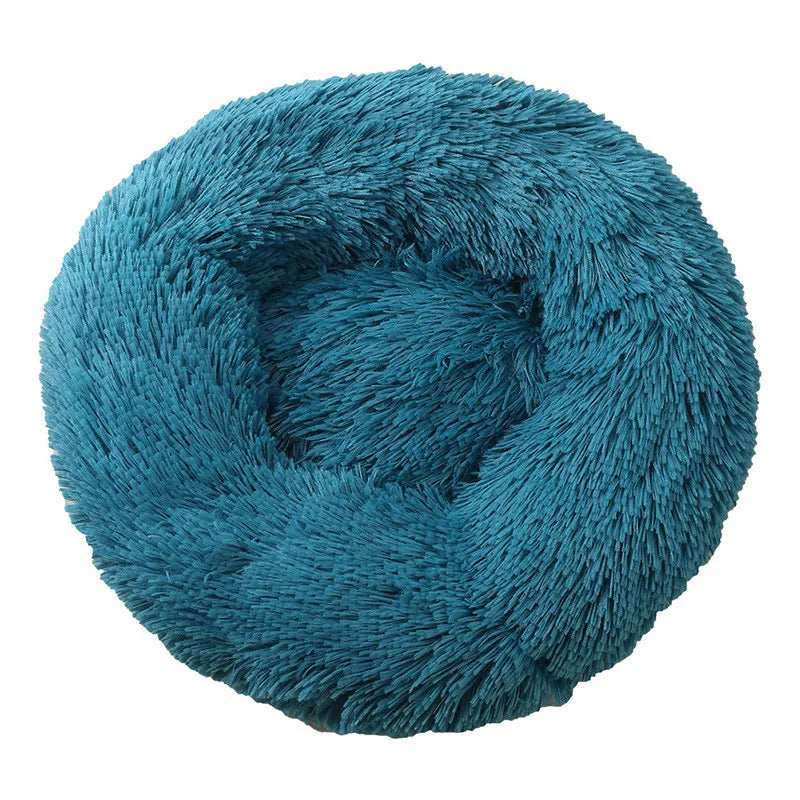 Round Plush Dog Bed 🐶✨ Ultra-Soft Warm Sleeping Nest