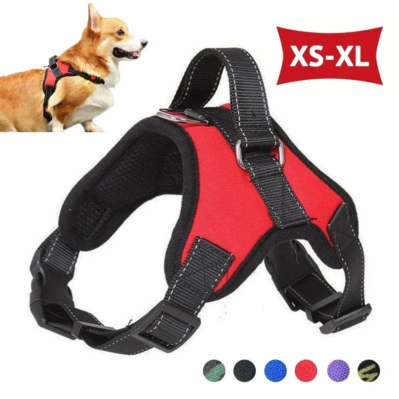 Reflective Saddle-Style Dog Harness 🐕✨ Adjustable No-Pull Training Vest