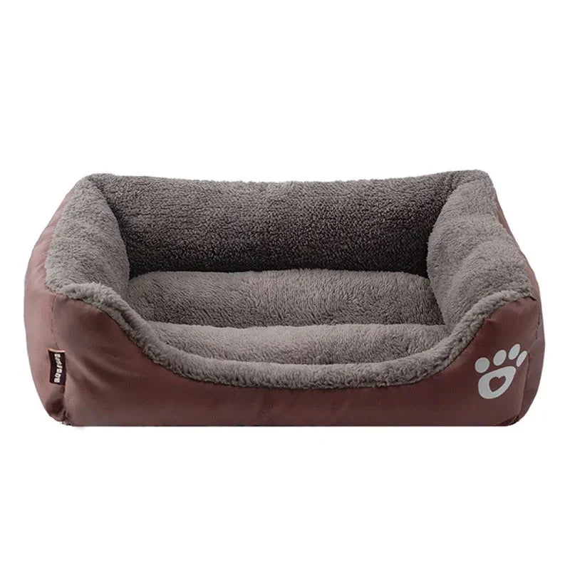 Warm Candy-Colored Dog Bed 🛏️🐶 Soft Square Pet House for Small–Large Dogs