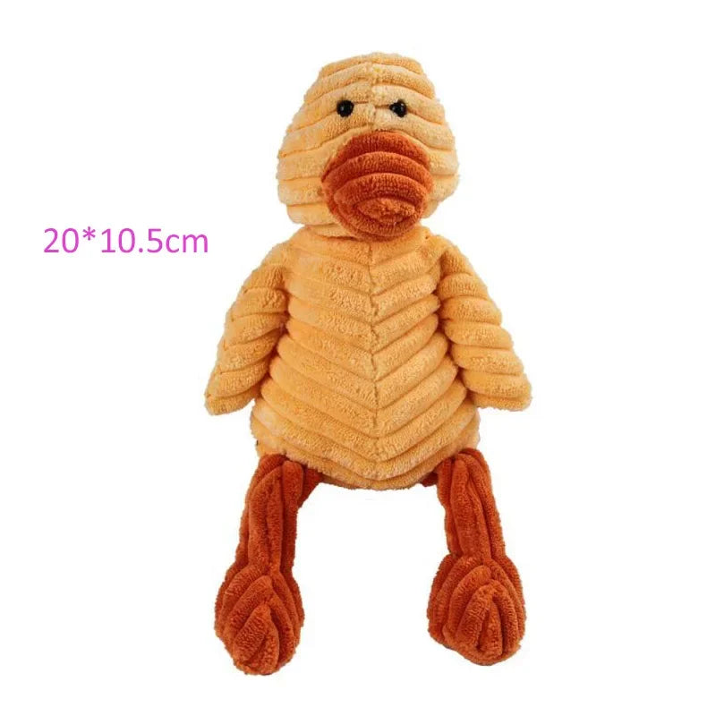 Plush Squeaky Dog Toy 🧸🐶 Durable Bite-Resistant Corduroy Toy