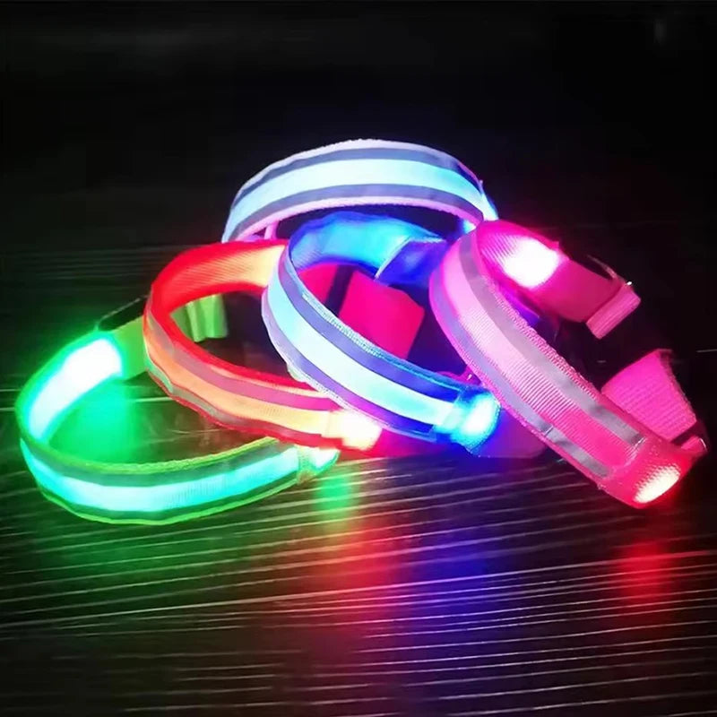 LED Glow-in-the-Dark Dog Collar 💡🐶 Night Safety Flash Collar (Battery Version)