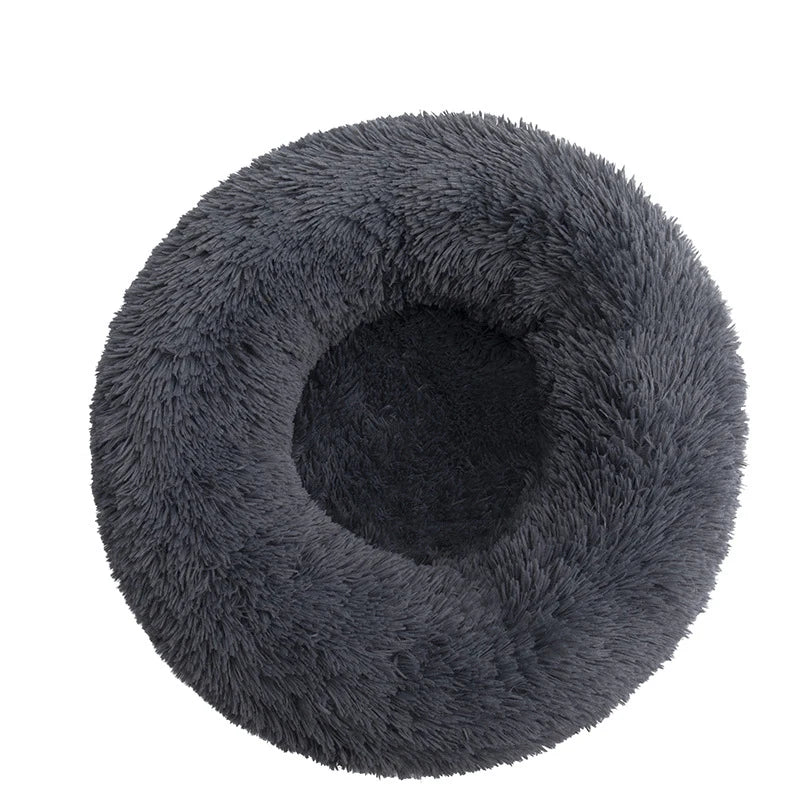 Round Plush Dog Bed 🐶✨ Ultra-Soft Warm Sleeping Nest