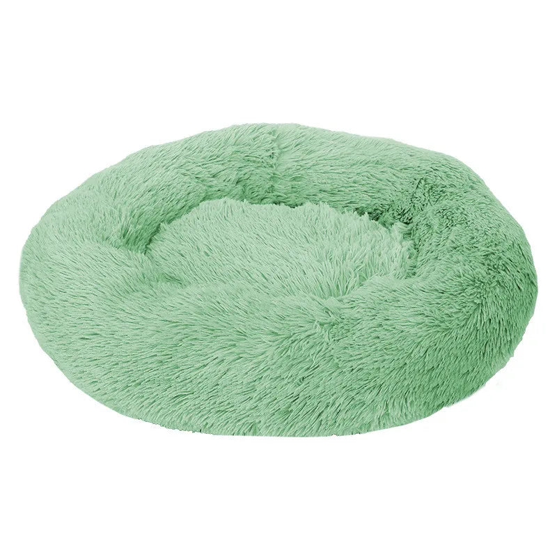 Round Plush Dog Bed 🐶✨ Ultra-Soft Warm Sleeping Nest