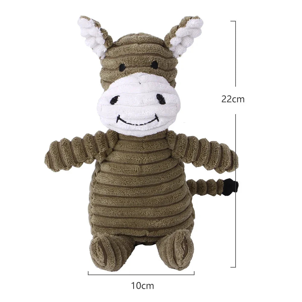 Plush Squeaky Dog Toy 🧸🐶 Durable Bite-Resistant Corduroy Toy