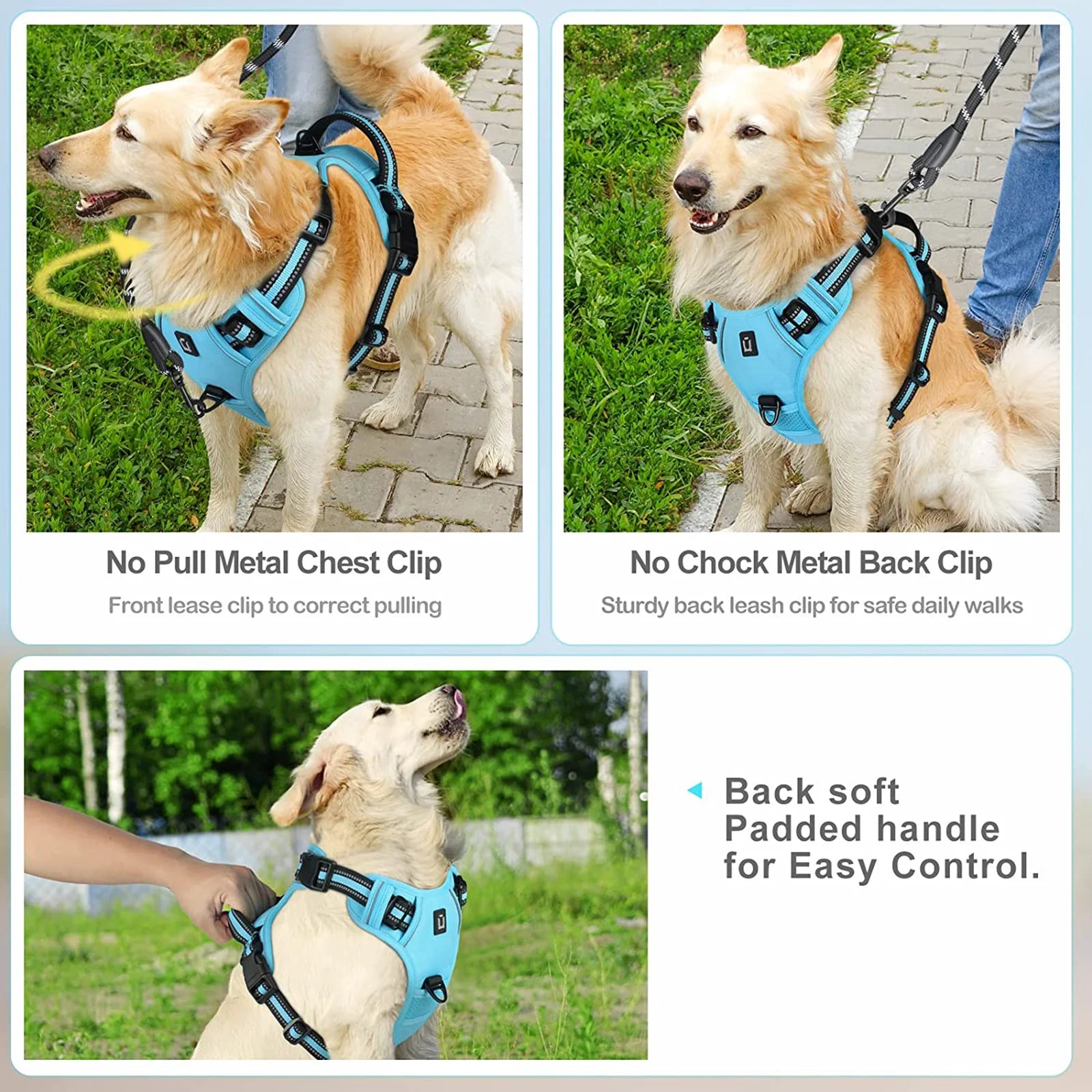 No-Pull Adjustable Dog Harness 🐶✨ Soft Padded Vest With Control Handle