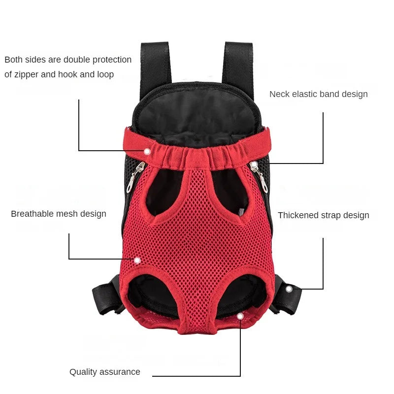 Breathable Double-Shoulder Pet Carrier Backpack 🎒🐶 Mesh Travel Bag for Small Dogs & Cats