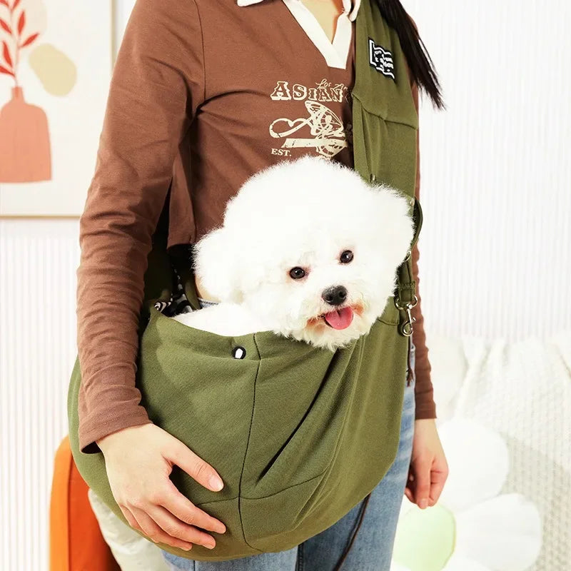 Portable Dog Sling Carrier 🐶✨ Crossbody Travel Bag for Small Pets