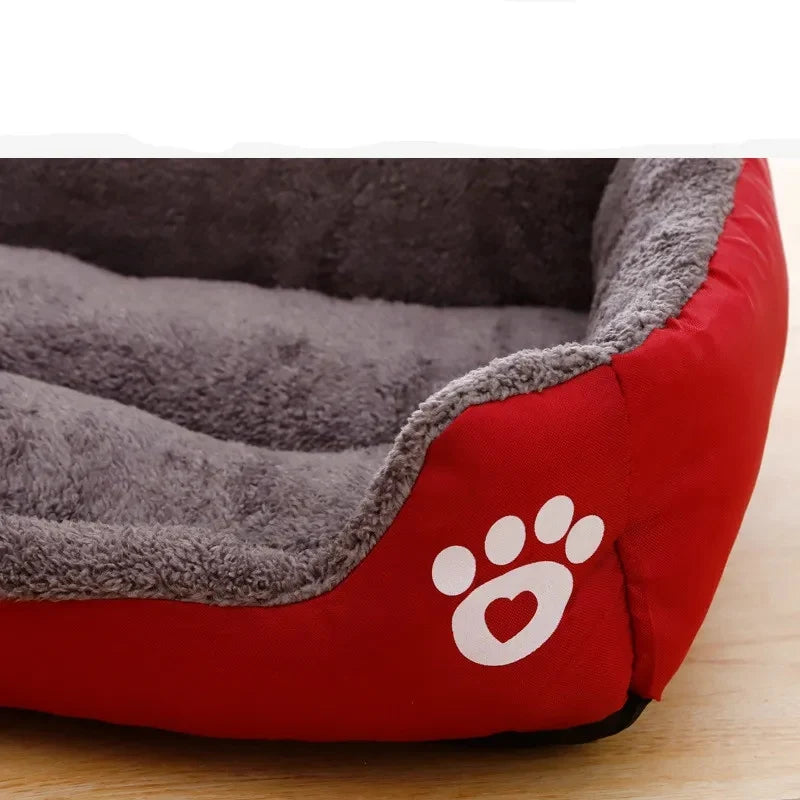 Warm Candy-Colored Dog Bed 🛏️🐶 Soft Square Pet House for Small–Large Dogs