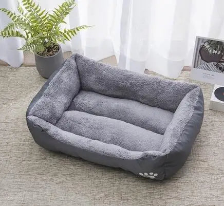 Warm Candy-Colored Dog Bed 🛏️🐶 Soft Square Pet House for Small–Large Dogs