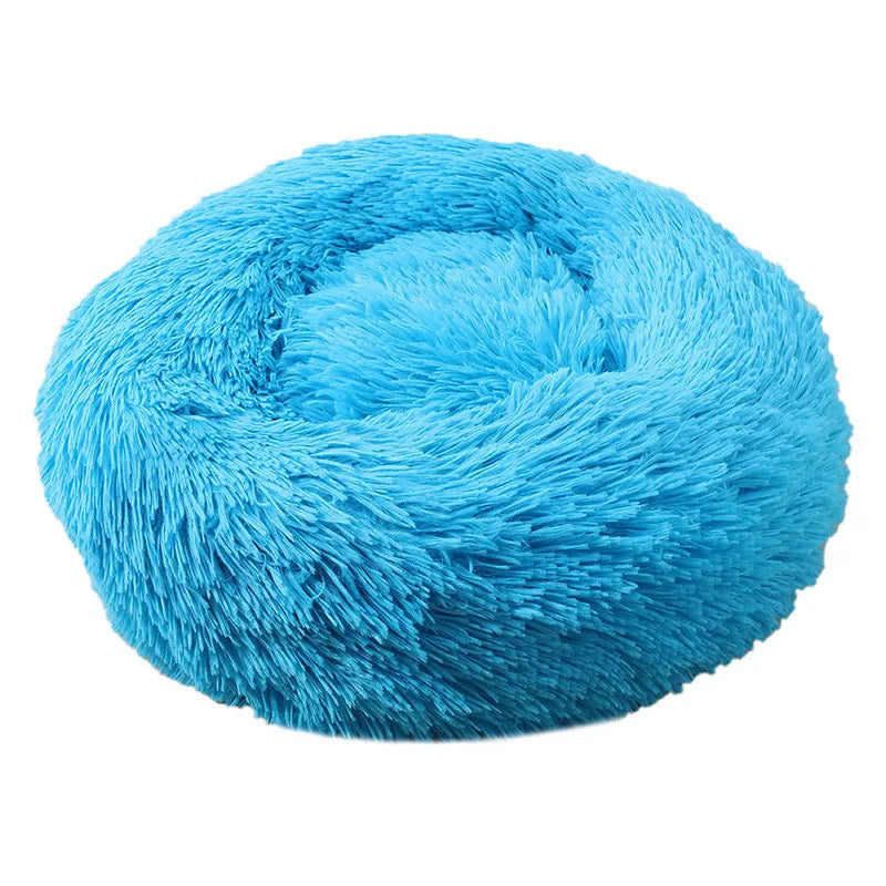 Round Plush Dog Bed 🐶✨ Ultra-Soft Warm Sleeping Nest