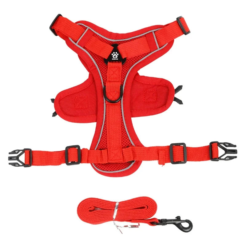 No-Pull Dog Harness & Leash Set 🐶✨ Adjustable Reflective Walking Vest