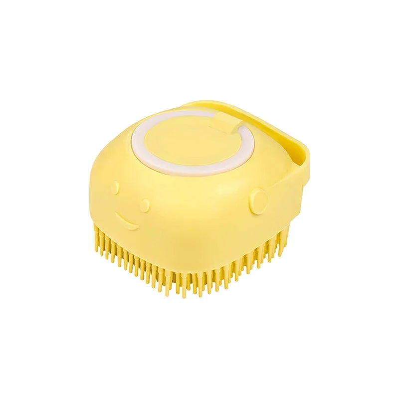 Silicone Dog Bath Brush 🛁🐶 Massage & Shampoo-Dispensing Grooming Tool