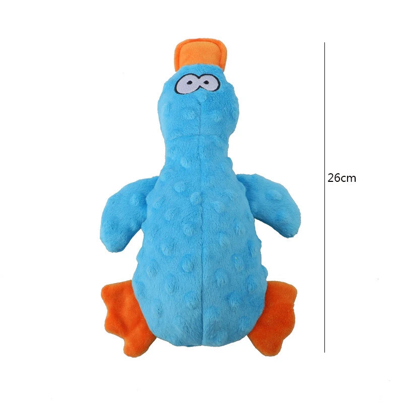 Plush Duck Squeaky Dog Toy 🦆🐶 Soft Chew Rope Toy for Fun & Cleaning