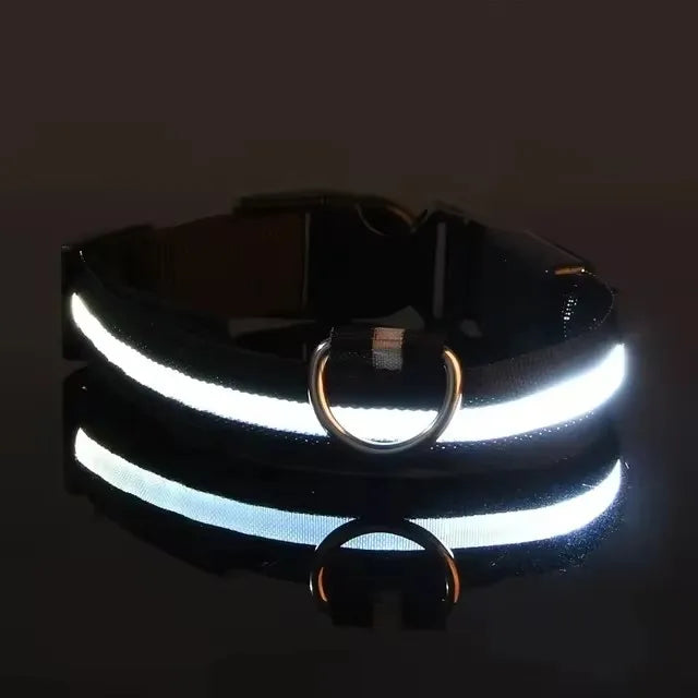 LED Glow-in-the-Dark Dog Collar 💡🐶 Night Safety Flash Collar (Battery Version)