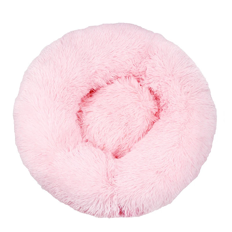 Round Plush Dog Bed 🐶✨ Ultra-Soft Warm Sleeping Nest