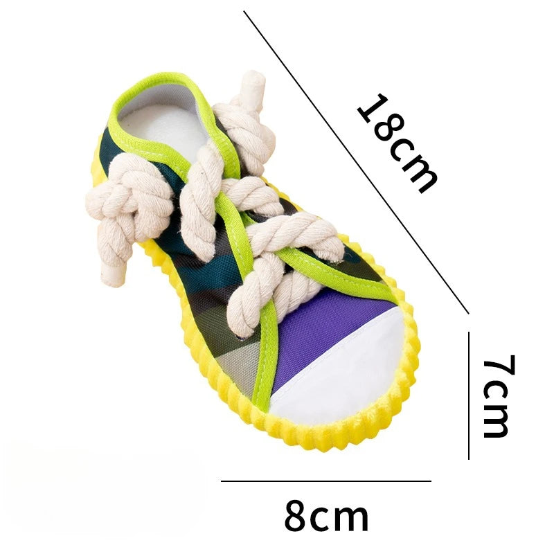 Slipper-Shaped Dog Chew Toy 🥿🐶 Squeaky, Bite-Resistant Rope Toy