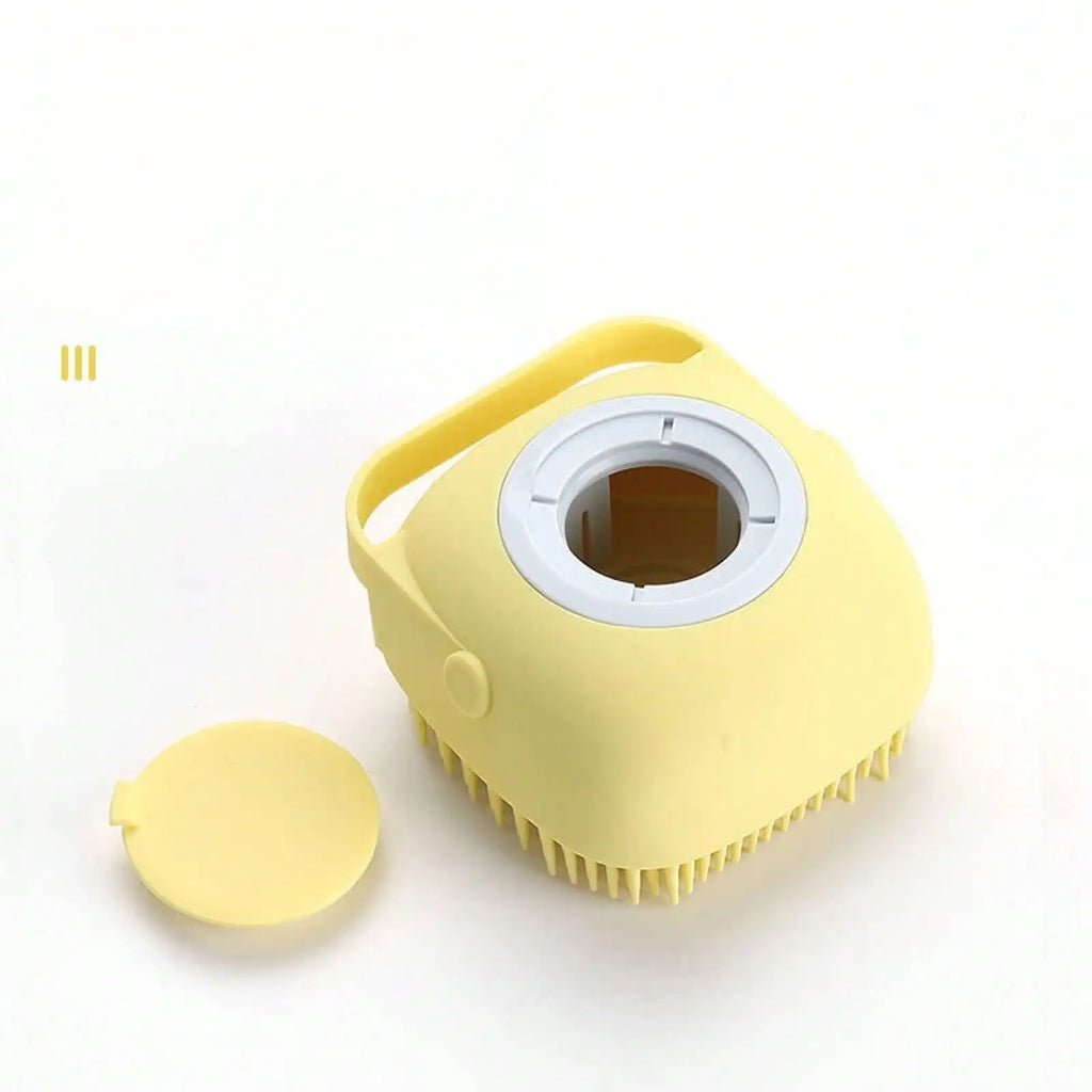 Silicone Dog Bath Brush 🛁🐶 Massage & Shampoo-Dispensing Grooming Tool